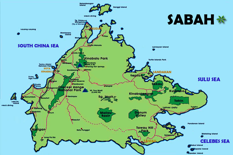 Map Of Sabah - Nehru Memorial